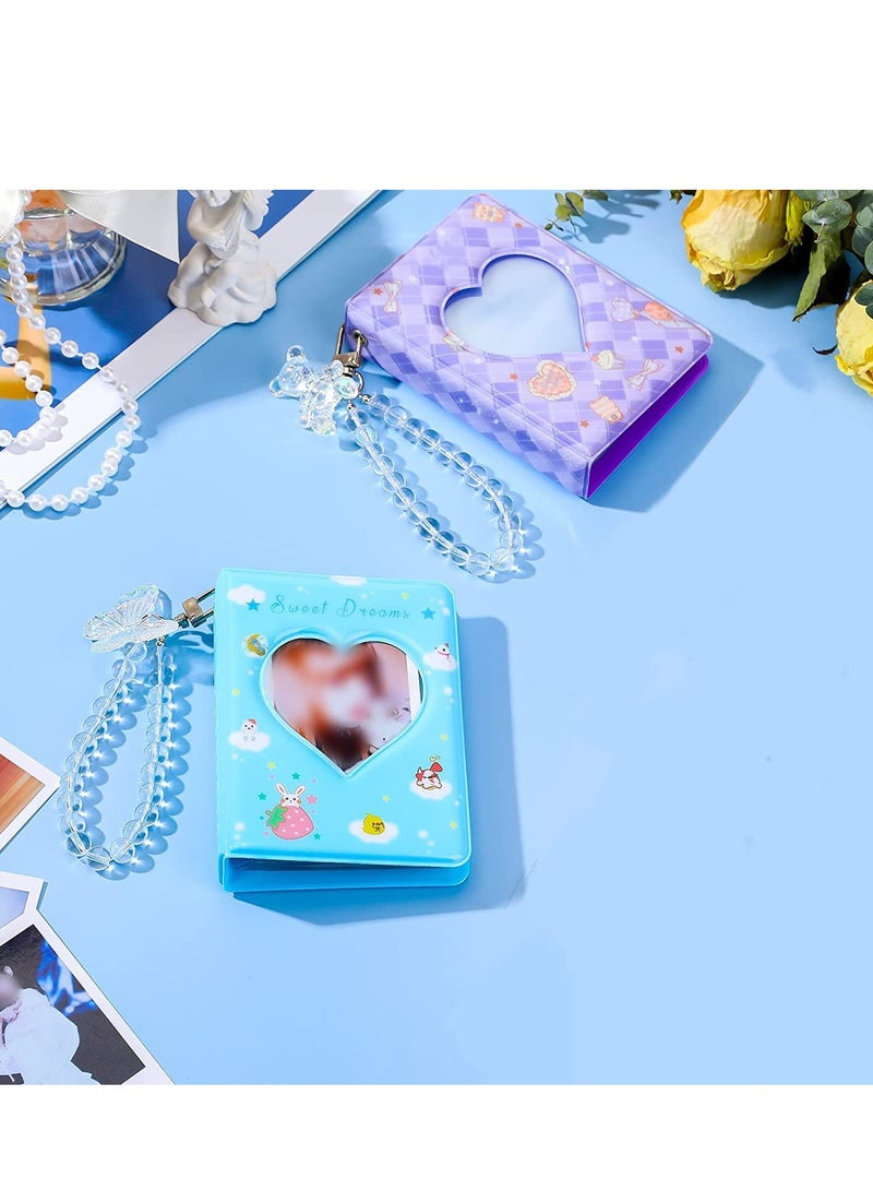 SYOSI Kpop Photocard Holder Book Mini Album Collect Binder 40 Pockets With Cute Decorative Stickers And Bracelet Card Holders Style 2 Pcs 3 Inch  - Image 2