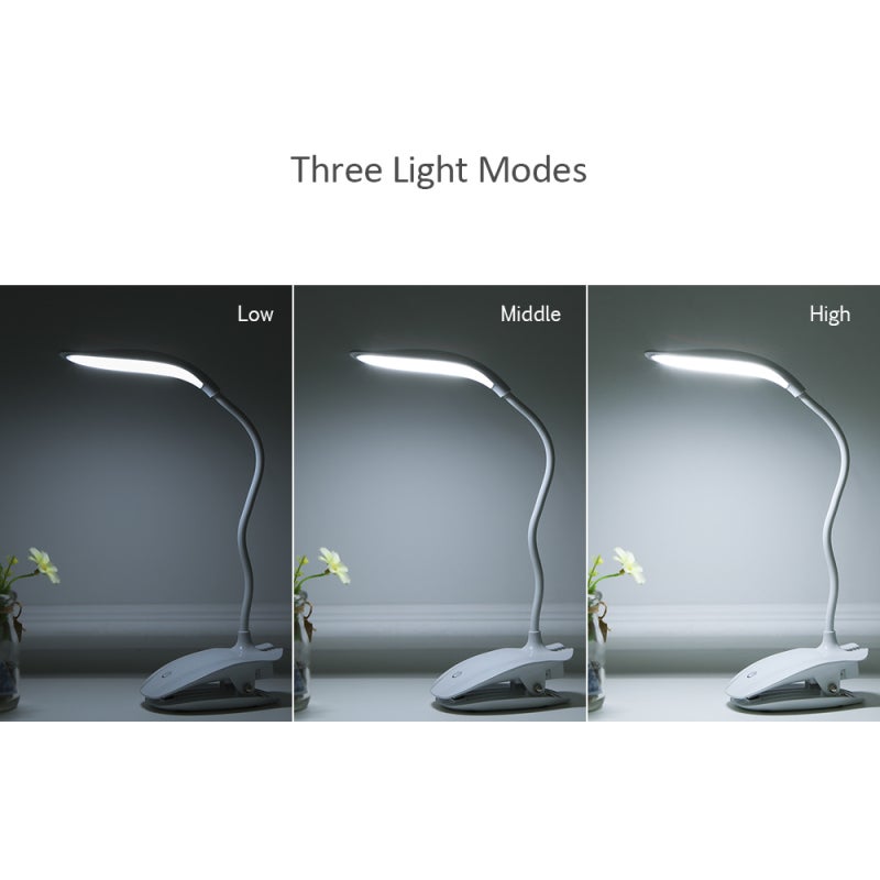 Clip-On LED Night Light Cordless Rechargeable Desk Lamp - Flicker-Free Anti-Glare Dimmable Light for Home Office Bedroom Study - Image 5