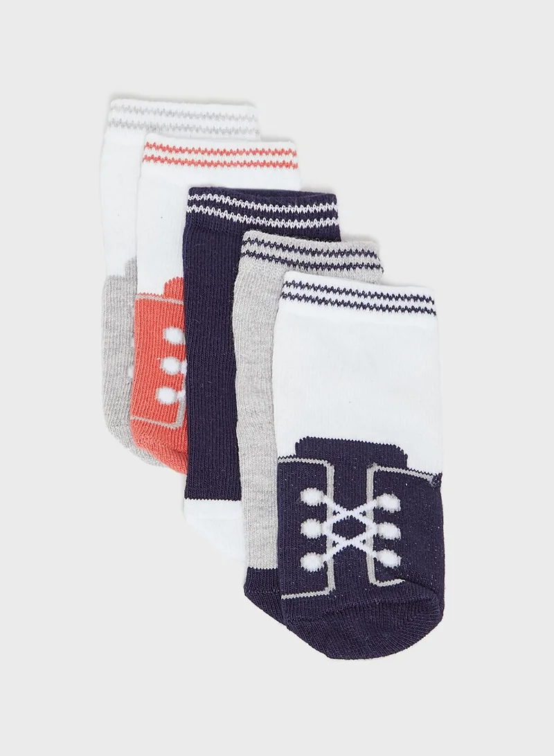 RIVER ISLAND Infant 5 Pack Printed Socks