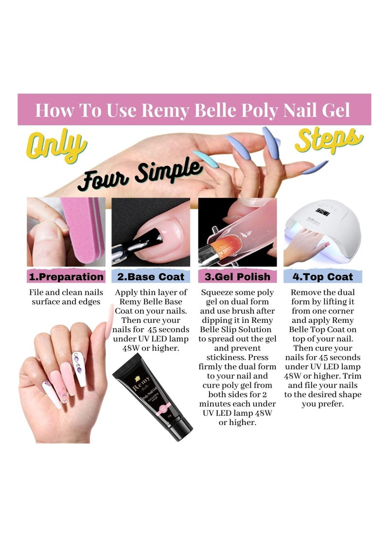 Remy Belle - Polygel Nail Kit 6 Colours Popular for Art Design (Pink Purple) - Image 1