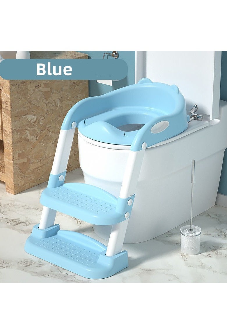 MIXDE Baby Potty Seat With Ladder For Western Toilets Kids Toilet Potty Training Seat For Baby With Handle Cushion Kids Potty Chair Kids Potty Seat For Baby Kids 2 To 5 Years Boys Girls 