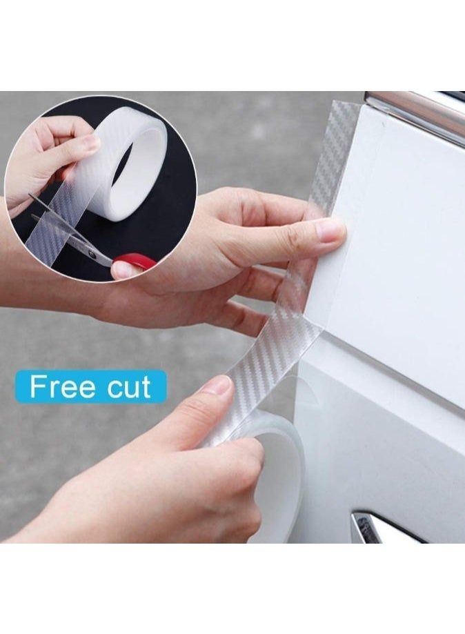 5cmx5m Car Sill Protectors Strips, 5D Carbon Fiber Sticker, Automotive Anti-Collision Strip for Car Door Edge Front and Rear Bumper Door Sill Protector, Fits for Most Cars. - Image 5