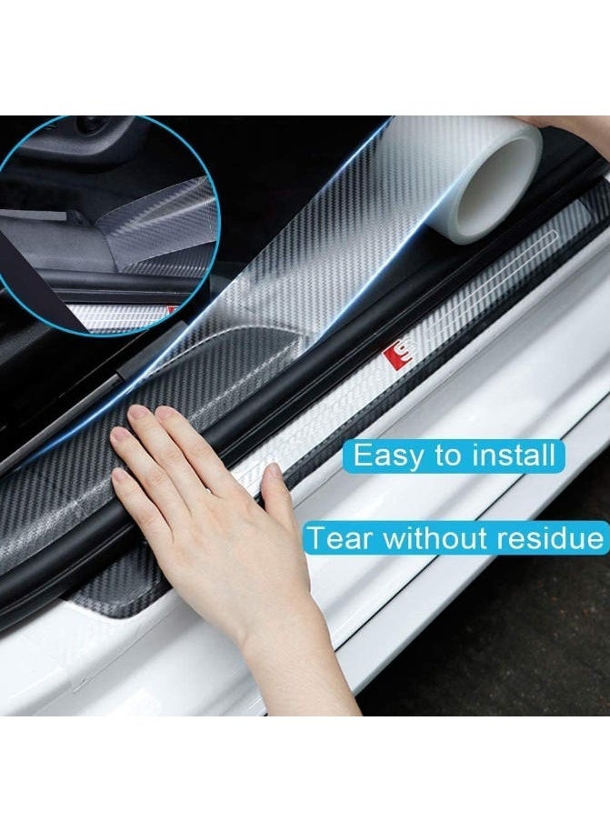 5cmx5m Car Sill Protectors Strips, 5D Carbon Fiber Sticker, Automotive Anti-Collision Strip for Car Door Edge Front and Rear Bumper Door Sill Protector, Fits for Most Cars. - Image 3