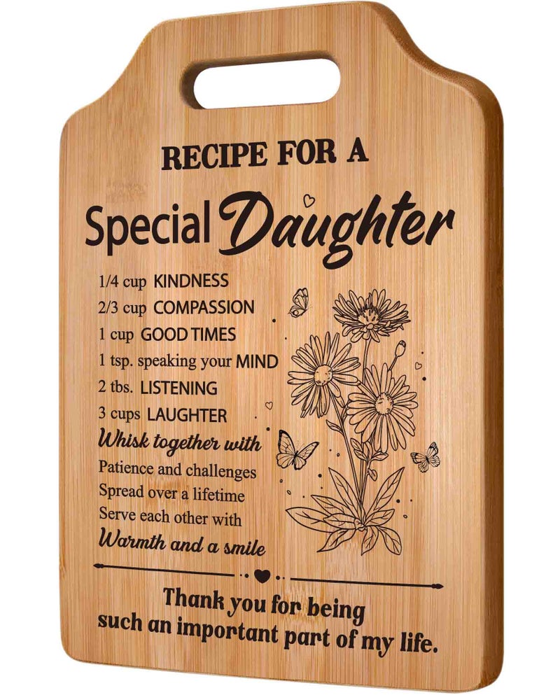 Milcier Gifts for Daughter  Daughter Gifts from Mom and Dad  Recipe Cutting Board for Daughters Adult  Birthday Mothers Day Christmas Gift for Daughters - Image 1