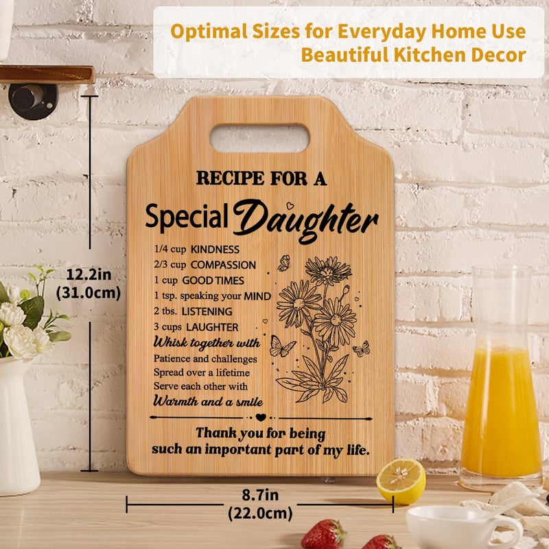 Milcier Gifts for Daughter  Daughter Gifts from Mom and Dad  Recipe Cutting Board for Daughters Adult  Birthday Mothers Day Christmas Gift for Daughters - Image 3