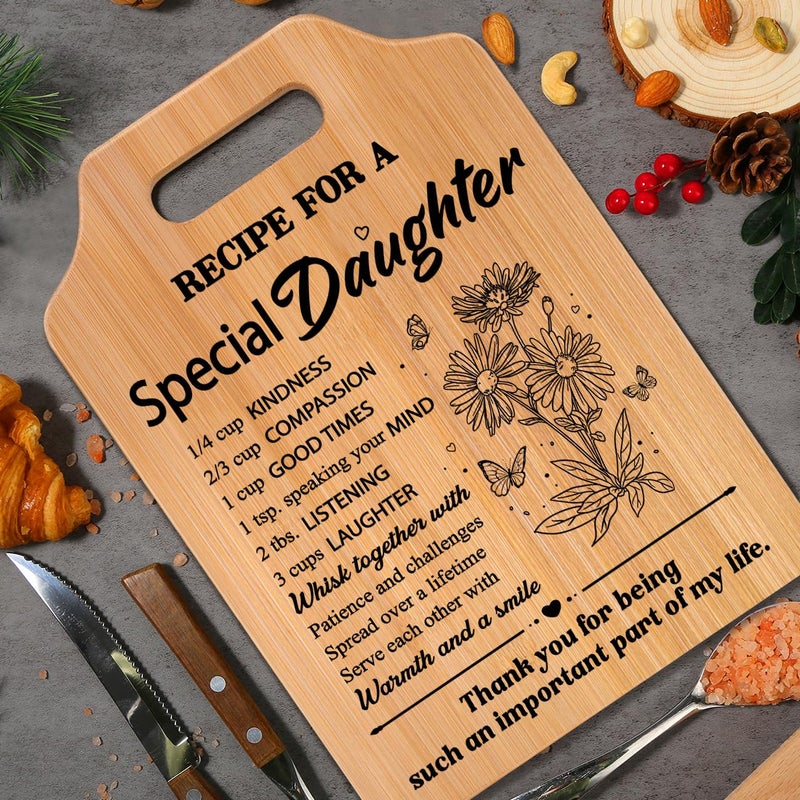 Milcier Gifts for Daughter  Daughter Gifts from Mom and Dad  Recipe Cutting Board for Daughters Adult  Birthday Mothers Day Christmas Gift for Daughters - Image 2