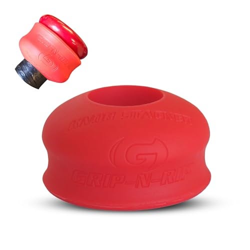 Grip-N-Rip Knob Stacker Choke-Up Ring for Baseball/Softball Bats Provides Choking Up Space & Relief from Bat Sting, Stackable for Custom Fit and Comfort (Red) - Image 1