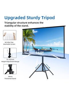 FlashHawk Updated Projector Screen with Stand 100 inch Indoor Outdoor Projector Screen 16:9 4K HD Projector Screen for Outdoor and Indoor Wall Hanging 2 IN 1 with Carry Bag Ground Nails  - Image 4