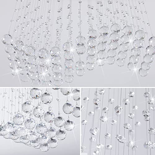 CRYSTA WORLD Raindrop K9 Crystal Modern Chandelier for Living Room/Bedroom/Hall, (Wew, L22/W5/H18) - Image 4