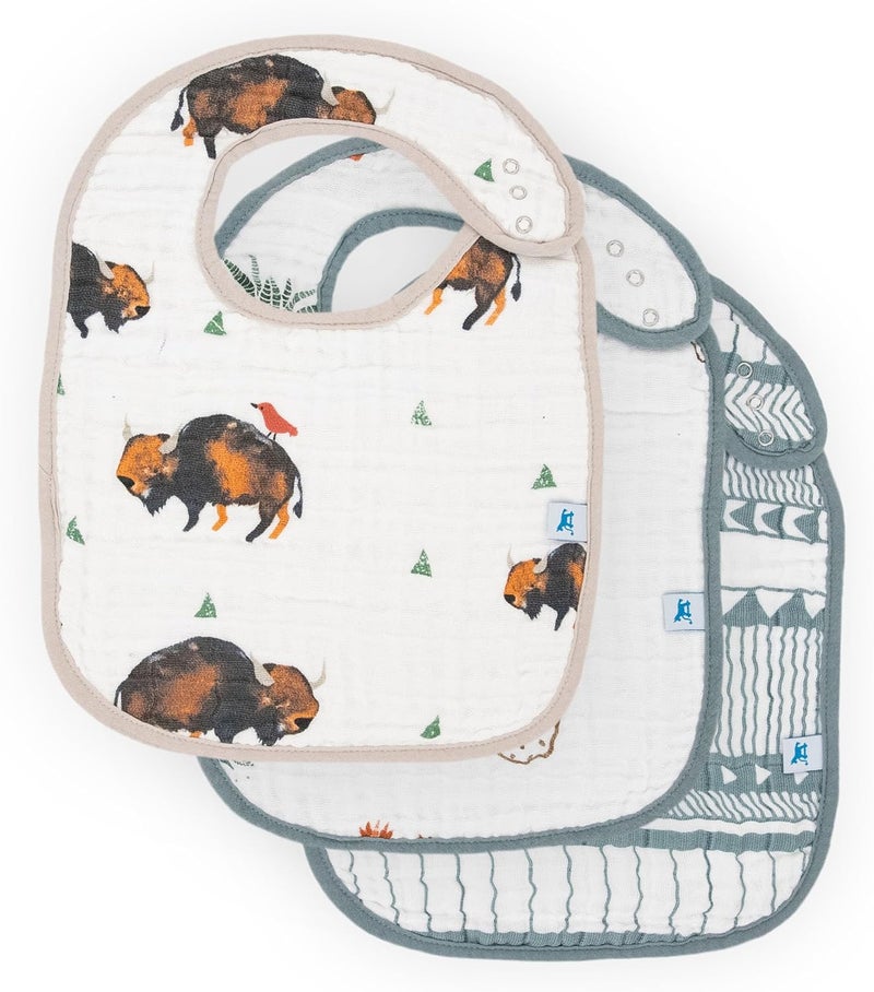 Little Unicorn 3-Pack Cotton Muslin Bib Set - Image 1