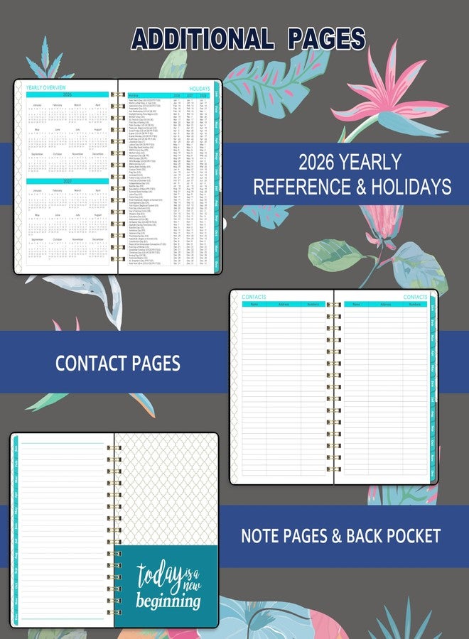 Journaltastic 2026 Planner - Weekly & Monthly Planner 2026 with Monthly Tabs, January 2026 - December 2026, 6.3" x 8.4", Flexible Hardcover with Thick Paper, Elastic Closure, Inner Pocket - Image 4