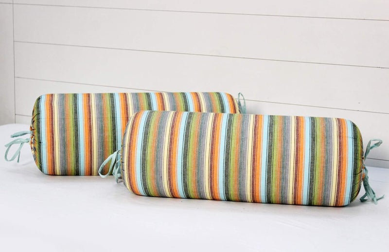 Aurave AURAVE Cotton 144 TC Bolster Cover 15x30_Multi - Image 1