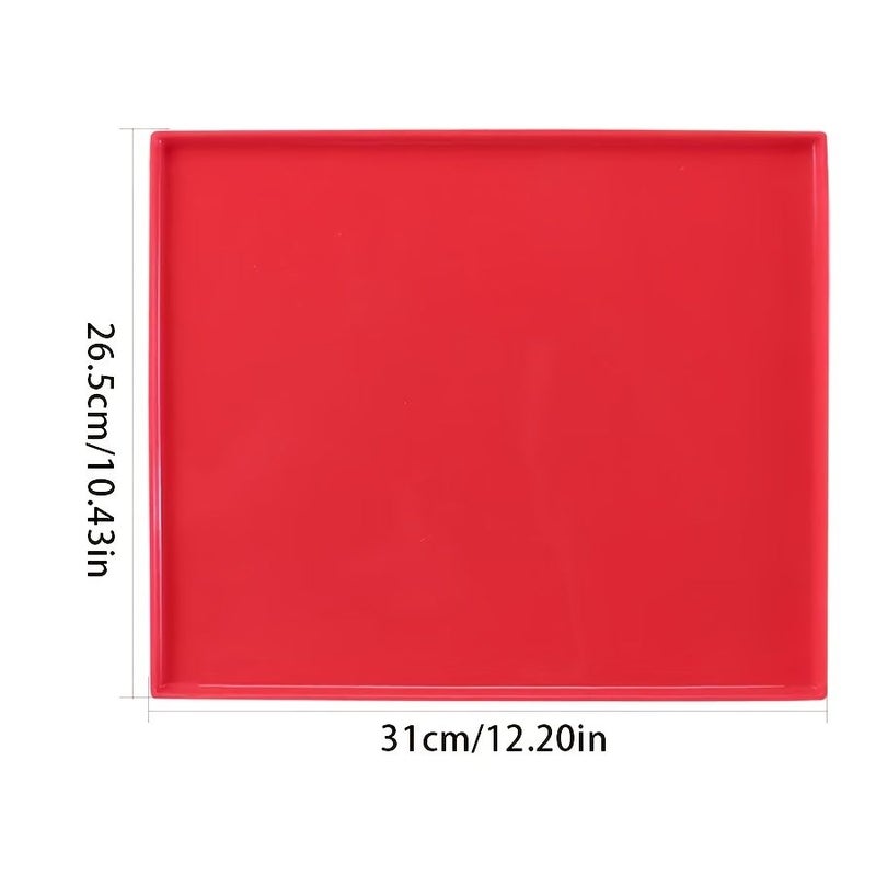 Red Non-Stick Silicone Baking Mat Set for Swiss Roll Jelly Cookies - Image 3