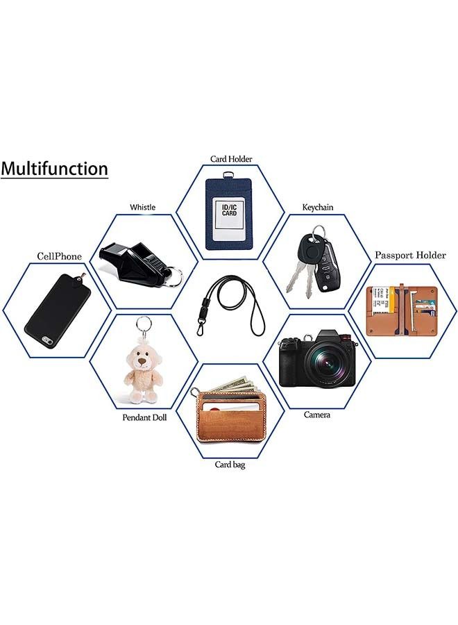 Leather Braided Badge Lanyard Strap, Multifunction Adjustable ID Card Neck Lanyard Holder, Phones Bags Keychain Strap Accessories (Black) - Image 5