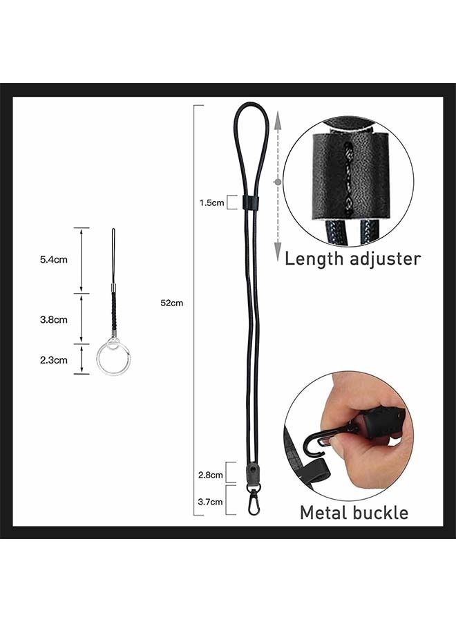 Leather Braided Badge Lanyard Strap, Multifunction Adjustable ID Card Neck Lanyard Holder, Phones Bags Keychain Strap Accessories (Black) - Image 2