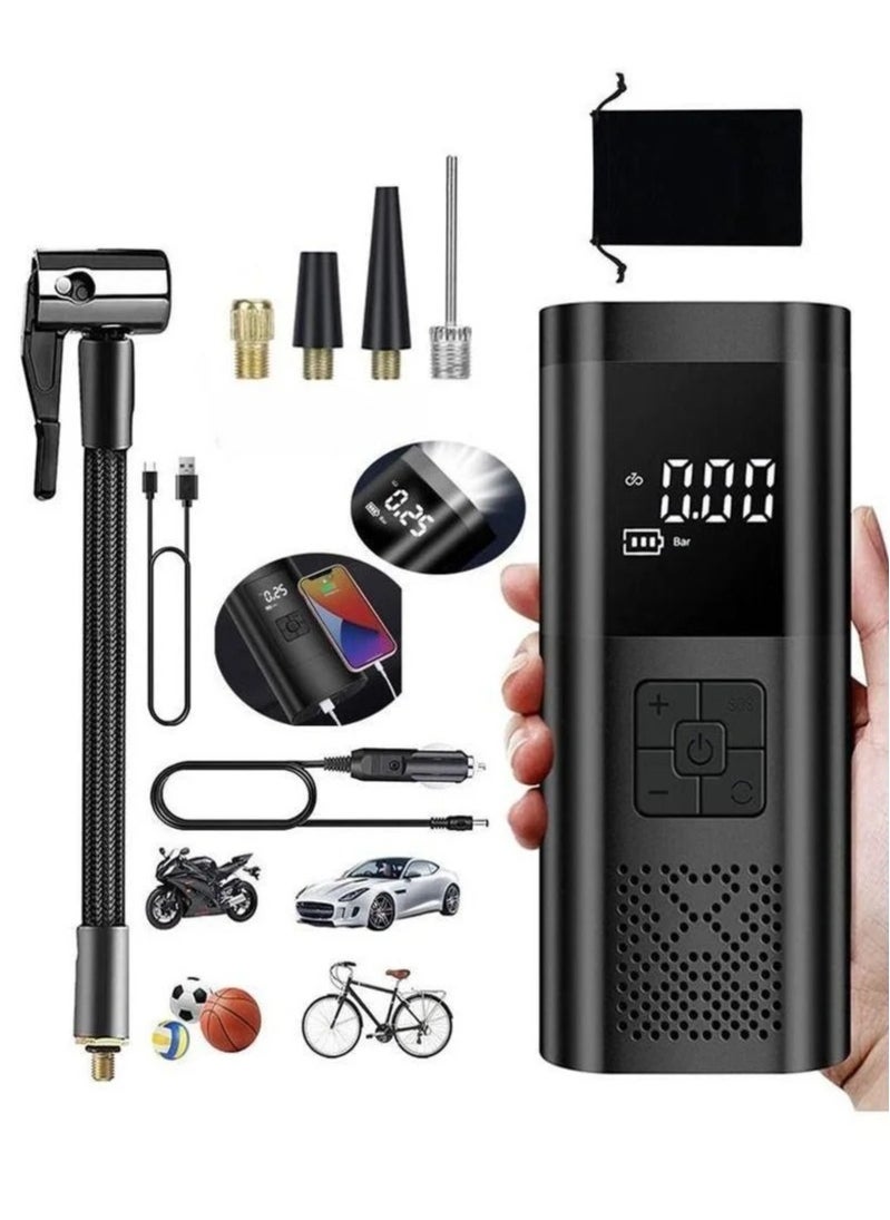 Generic Air Compressor Tire Inflator Pump Car Portable 150 PSI Fast Inflation with LCD Dual Screen [Cordless & Strong Power] Electric Tire Pump for Car Tire For Car Bicycle Motorcycles Ball  - Image 1