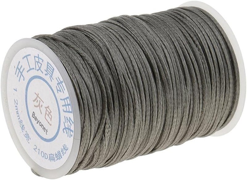 klarako 70 Meters Flat Line Waxed Thread Cord for DIY Handcraft Stitching Leather Crafts Thread Sewing Line  Gray - Image 5
