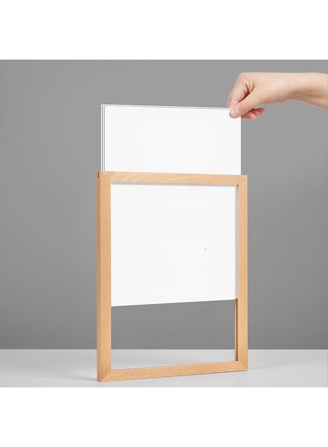 Eckek   Wall Mount Acrylic Sign Holder Self Adhesive Magnetic Display Frame Clear Document Frame for Office, Store, School, Home, Wall Picture Frame - Image 5