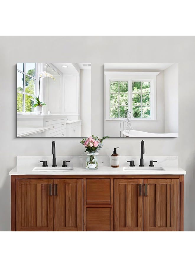 CILIBER Frameless Mirror, 24x24 inch Square Bathroom Mirrors for Wall, Upgraded Shatterproof Vanity Mirror Over Sink with Polished Edge for Bathroom,Bedroom,Living Room and Entryway - Image 3