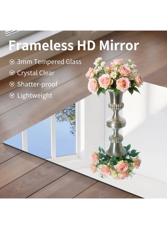 CILIBER Frameless Mirror, 24x24 inch Square Bathroom Mirrors for Wall, Upgraded Shatterproof Vanity Mirror Over Sink with Polished Edge for Bathroom,Bedroom,Living Room and Entryway - Image 4