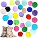 VOVIGGOL 30Pcs 13 Inch Cat Toy Balls Soft Kitten Pompom Toys Indoor Cats Interactive Playing Quiet Ball Cats Favorite Toy Cat Pom Pom Balls for Craft DIY Creative Crafts Decorations Assorted Color - Image 3