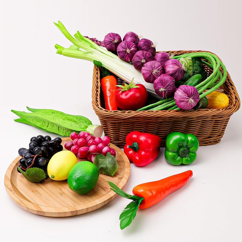 Meiwlong 11 PCS Fake Vegetable Artificial Plastic Fruit Lifelike Model Display Faux Centerpieces Realistic Props Decoration Home Festival Christmas - Image 5