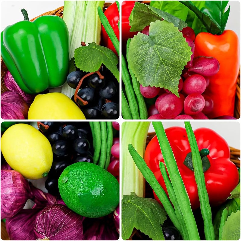 Meiwlong 11 PCS Fake Vegetable Artificial Plastic Fruit Lifelike Model Display Faux Centerpieces Realistic Props Decoration Home Festival Christmas - Image 3