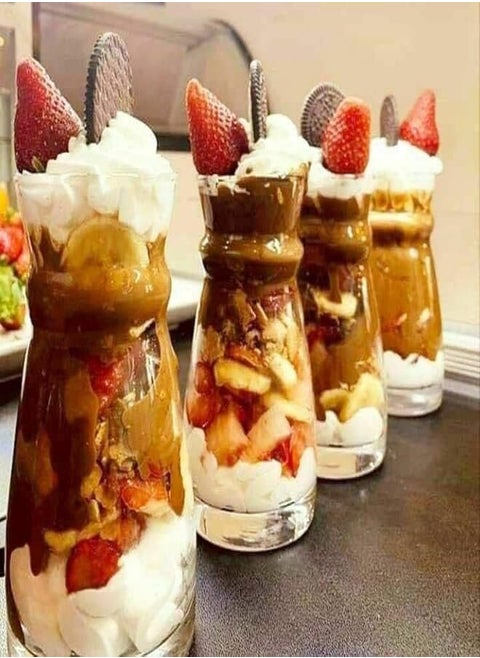 A set of 6-piece glass cups, 260 ml, for cold drinks for serving