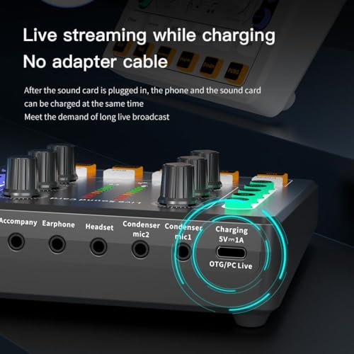 MOCKING BIRD Condenser Mic set with Sound Card Amplifier Voice Changer Audio Mixer Interface| Microphone kit for Singing Recording Live Game Streaming Podcast Broadcast dj mixer (Black) - Image 4