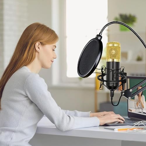 MOCKING BIRD Condenser Mic set with Sound Card Amplifier Voice Changer Audio Mixer Interface| Microphone kit for Singing Recording Live Game Streaming Podcast Broadcast dj mixer (Black) - Image 5