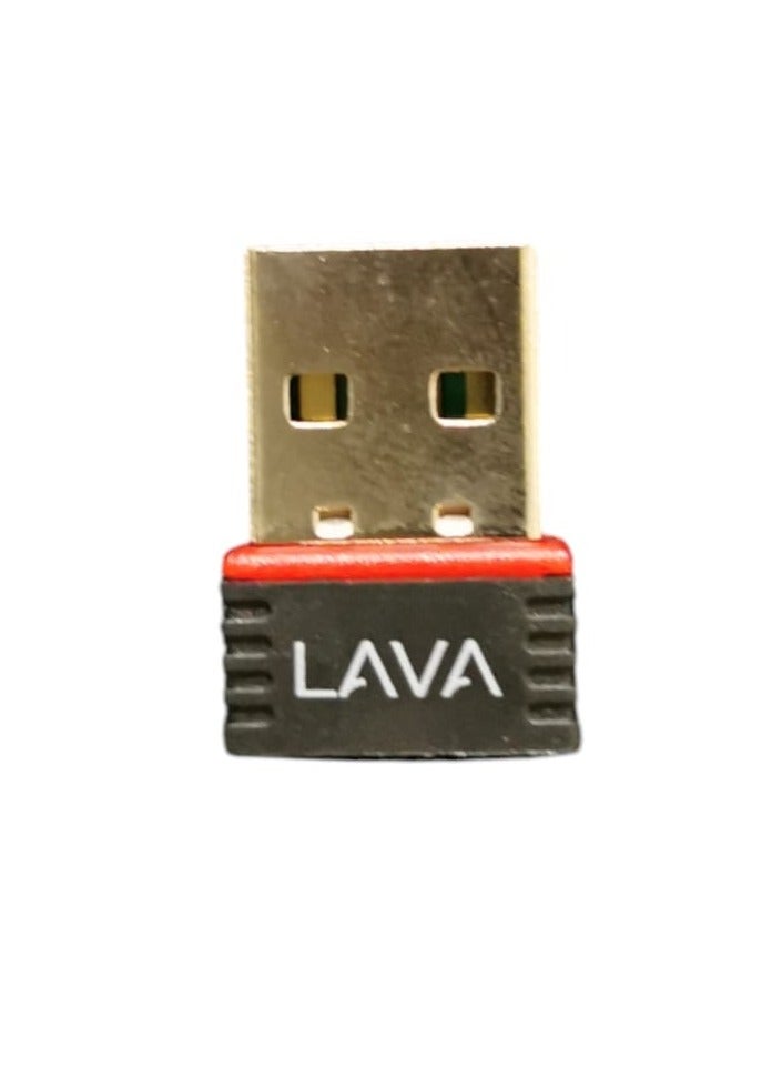 Lava USB 2.0 Wireless Adapter UP TO 150 MBPS PLUG AND PLAY COMPATIBLE WITH WINDOWS OR MAC OS WIFI 4