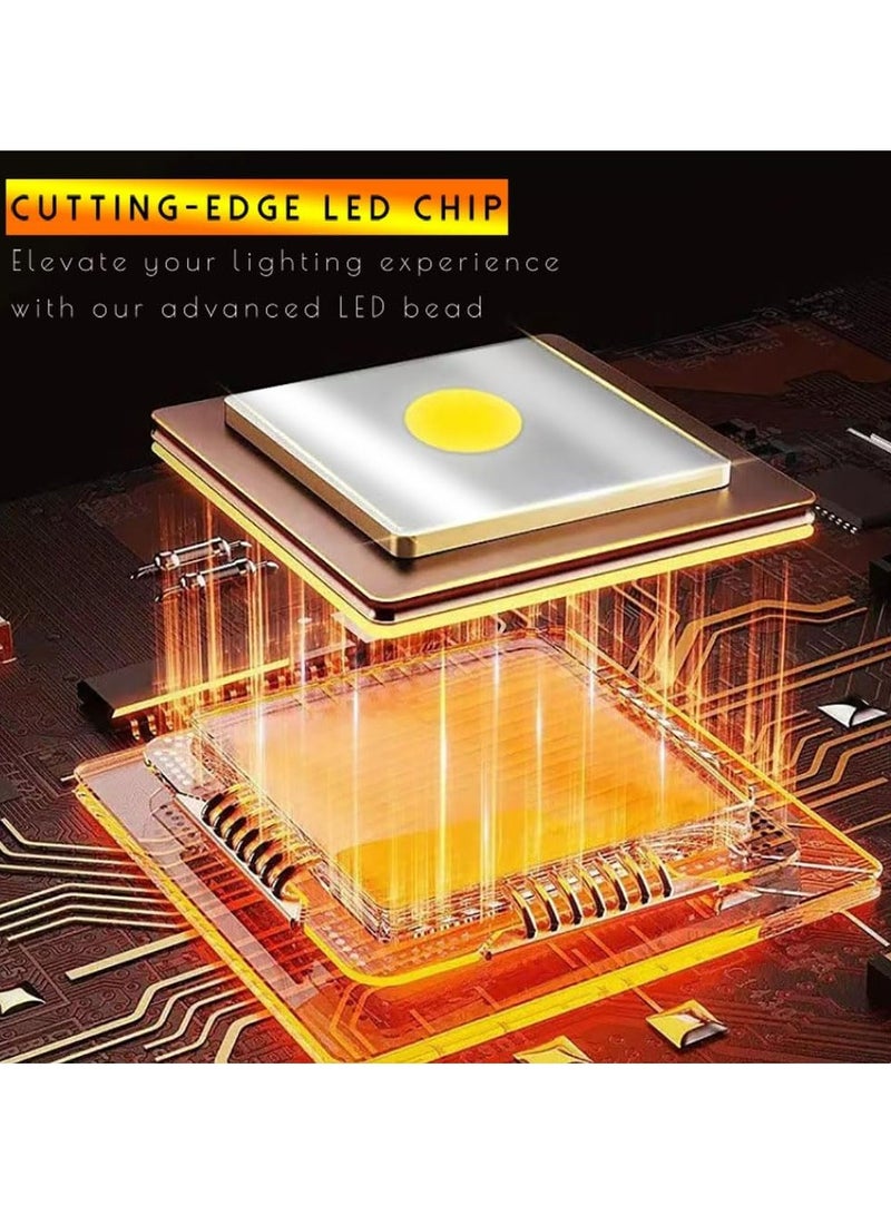 High Powered Handheld Flashlight | Rechargeable LED Flashlight with Long-Range Beam | Mechanically Zoomable, Colorful Fluorescent Strips, for Hunting, Searching, Fishing, Camping, Exploring - Image 2