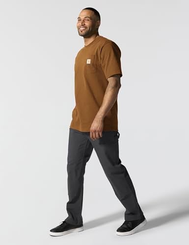 Carhartt mens Loose Fit Heavyweight Short-sleeve Pocket T-shirt work utility t shirts, Oiled Walnut Heather, Large US - Image 4