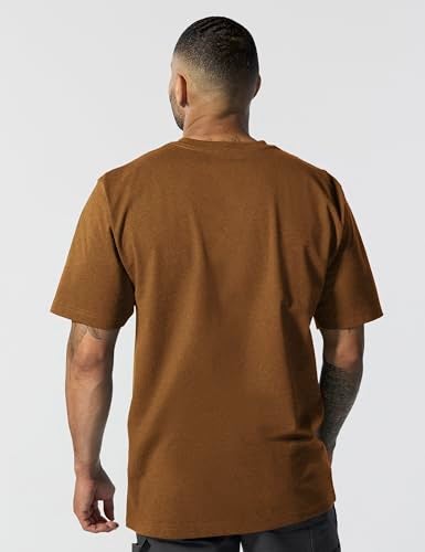 Carhartt mens Loose Fit Heavyweight Short-sleeve Pocket T-shirt work utility t shirts, Oiled Walnut Heather, Large US - Image 3