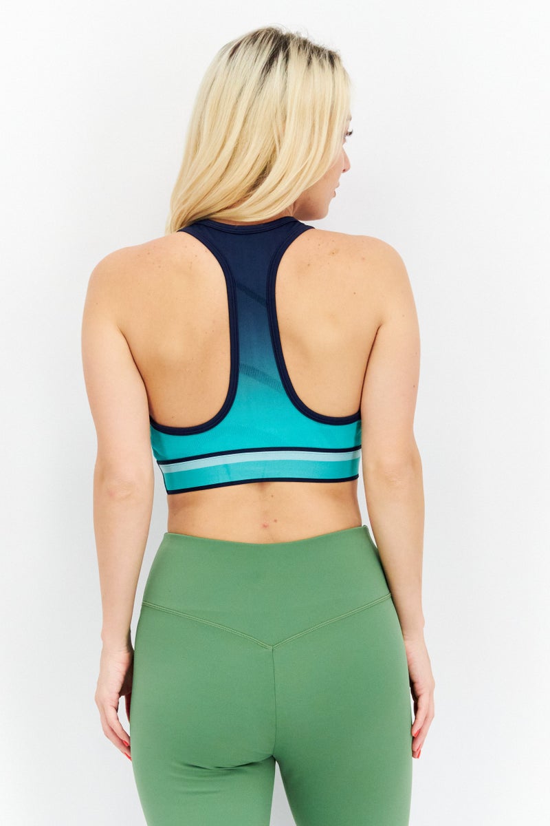 Reebok Women Sportswear Fit Brand Logo Seamless Training Top, Navy Combo - Image 2