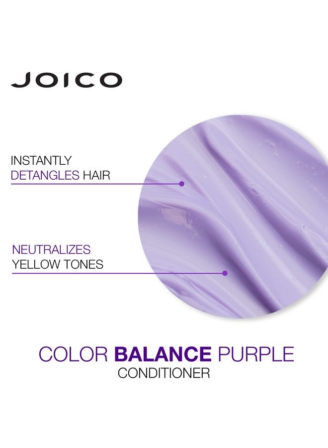 Joico Color Balance Purple Conditioner | For Cool Blonde, Gray Hair | Eliminate Brassy Yellow Tones | Boost Color Vibrancy & Shine | UV Protection | With Rosehip Oil & Green Tea Extract | 33.8 Fl Oz - Image 5