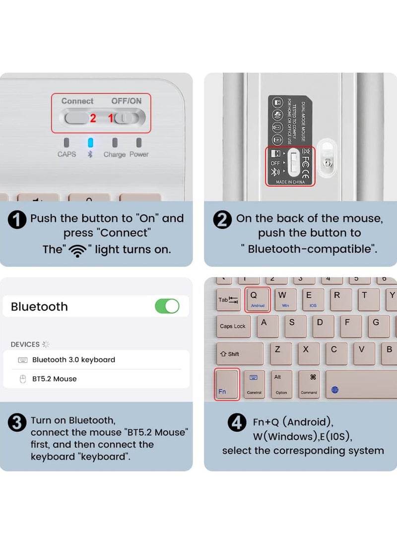 Rock Pow - Ultra-slim Bluetooth Keyboard and Mouse Combo for iPad Rechargeable Wireless Keyboard & Mouse with 7-Color Backlit Compatible with iPad 9th/8th Gen iPad Pro/Air/Mini iPhone14/13/12 Pro - Image 1