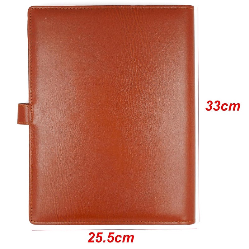Asraw Professional PU Leather Multipurpose Magnetic Button Lock Conference File Folder Certificate Organiser for Meetings, Conferences, Seminars, Presentations, Interview Portfolio (Brown) - Image 5