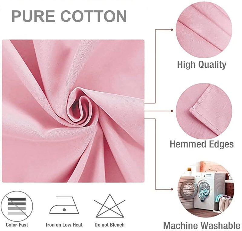 BIRDWING Dining Cocktail Napkins 6 pcs Set of Large 23 x 23 cm (9 x 9 inch) - Blush Pink - Absorbent Heavy Cotton Party Fabric Machine Washable for Home Restaurant Banquet & Hotel - Image 4
