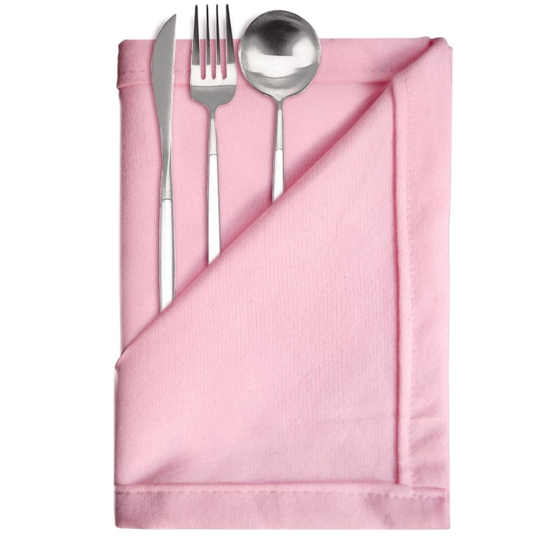 BIRDWING Dining Cocktail Napkins 6 pcs Set of Large 23 x 23 cm (9 x 9 inch) - Blush Pink - Absorbent Heavy Cotton Party Fabric Machine Washable for Home Restaurant Banquet & Hotel - Image 2
