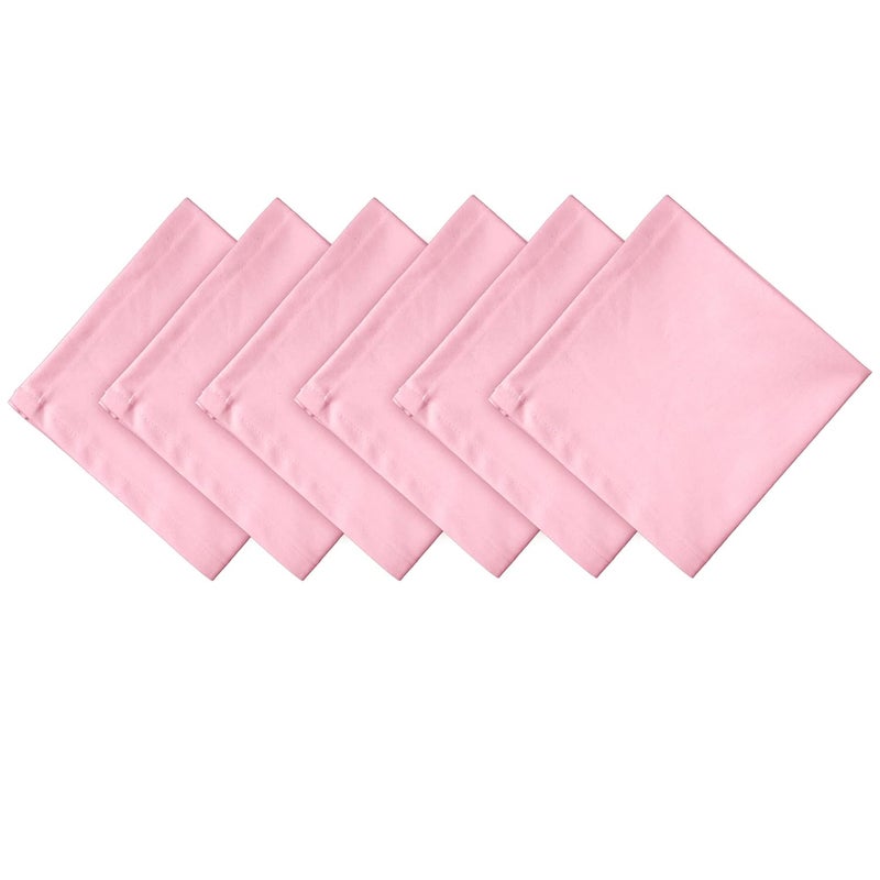 BIRDWING Dining Cocktail Napkins 6 pcs Set of Large 23 x 23 cm (9 x 9 inch) - Blush Pink - Absorbent Heavy Cotton Party Fabric Machine Washable for Home Restaurant Banquet & Hotel - Image 1