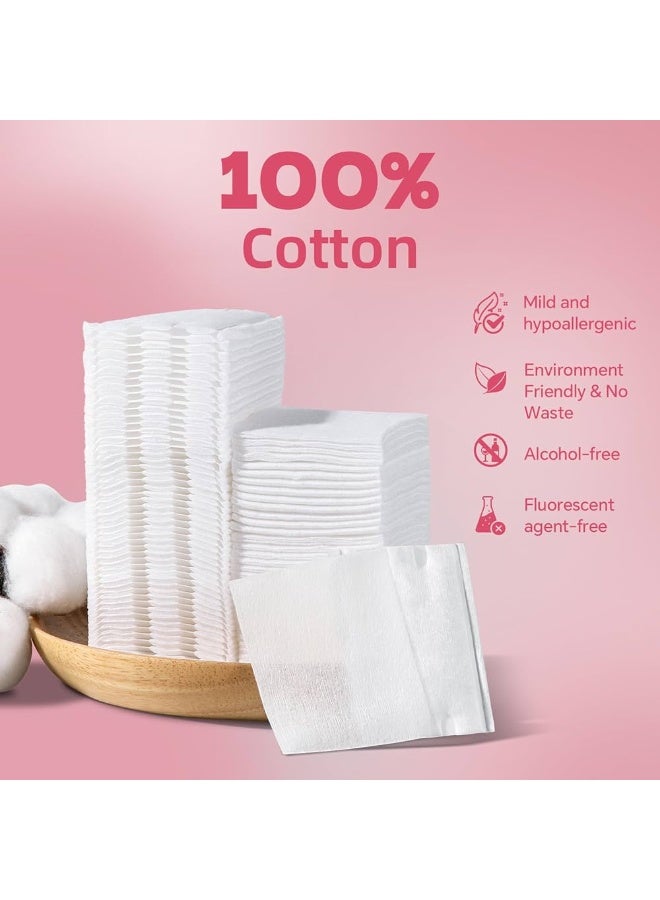 Disposable 3-Layer Double-Sided Double Effect Facial Make-up Remover Cotton Pads Certified Premium Skin Care 100PCS - Image 1