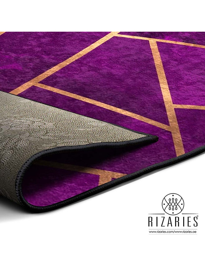 RIZARIES Purple Geometric Centerpiece Rug, Fabric, Rectangle - Image 3