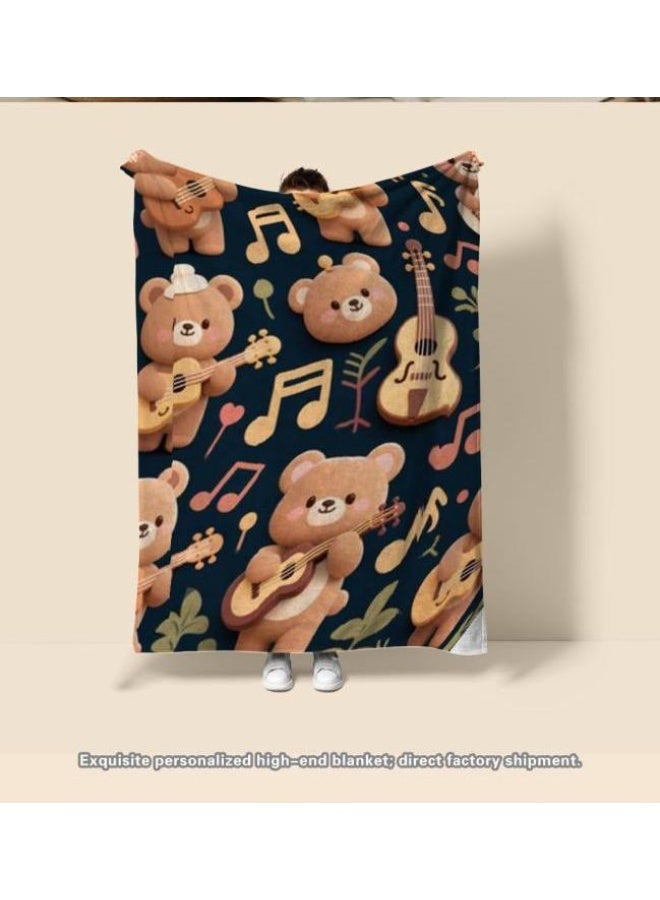 عام بطانية رقيقة من الفانيلا الكرتونية للأطفال والرضع (دافئة ومريحة، ومناسبة للنوم والألعاب) 70 سم * 100 سم - Image 2