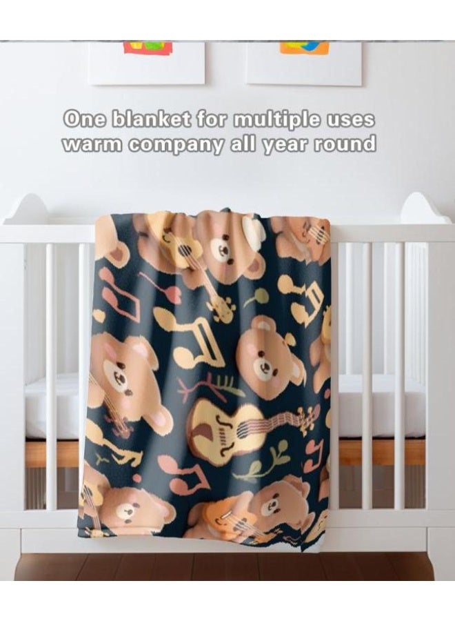 عام بطانية رقيقة من الفانيلا الكرتونية للأطفال والرضع (دافئة ومريحة، ومناسبة للنوم والألعاب) 70 سم * 100 سم - Image 5