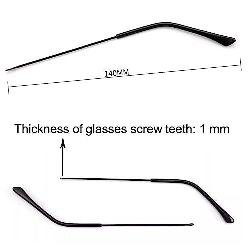 ZEALMAX 1 Pair Metal Frame Replacement Temple Arm for Eyewear Eyeglasses Replacement Arms, Black - Image 2