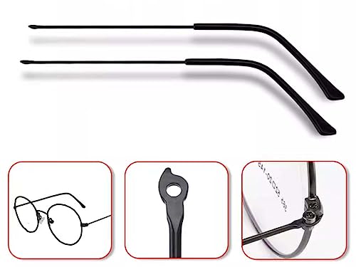 ZEALMAX 1 Pair Metal Frame Replacement Temple Arm for Eyewear Eyeglasses Replacement Arms, Black - Image 3