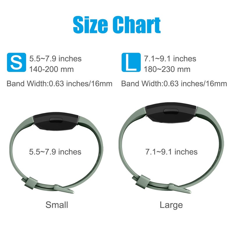 Tobfit Soft TPU Bands Compatible with Fitbit Inspire HR/Fitbit Inspire/Fitbit Ace 2 Bands, Sports Accessories Waterproof Wristbands Women Men, Sage Green, Large - Image 4