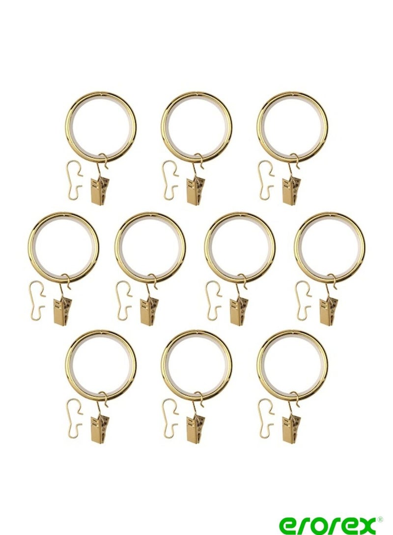 erorex Curtain ring with clip and hook brass colour 38 mm  - Image 1