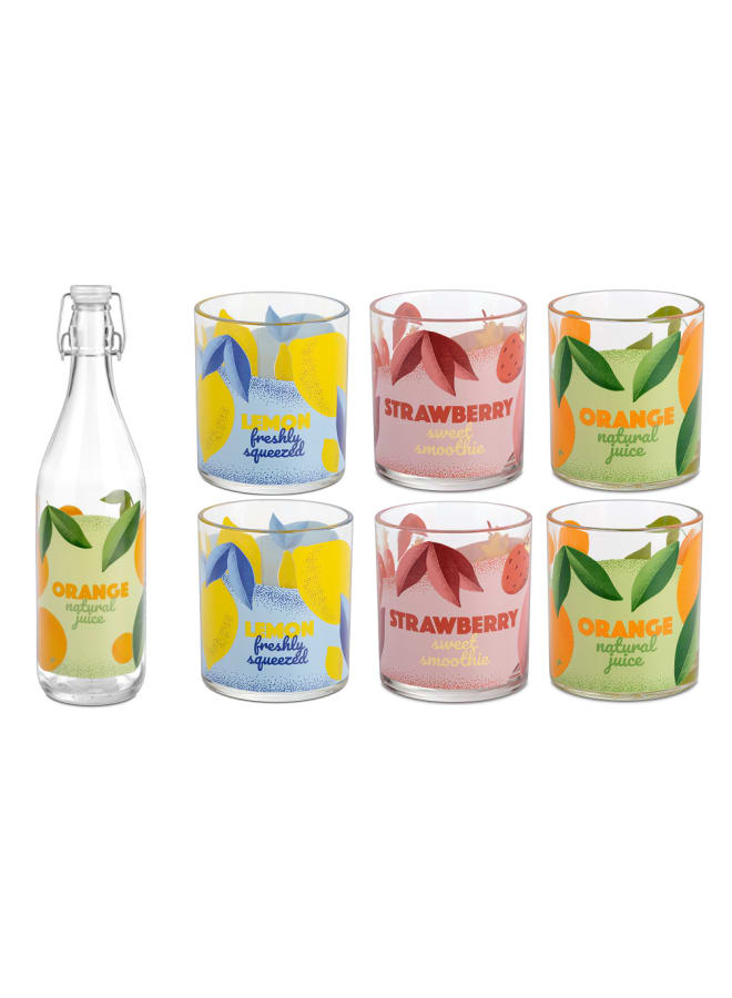 طقم  7 ق.  (زجاجة بالكليبس +6 كوب)  ايفري داي